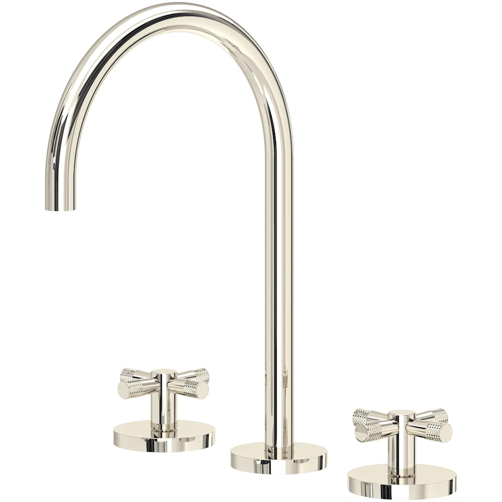 Amahle 1.2 GPM Widespread Bathroom Faucet with Cross Handles and Pop-Up Drain Assembly