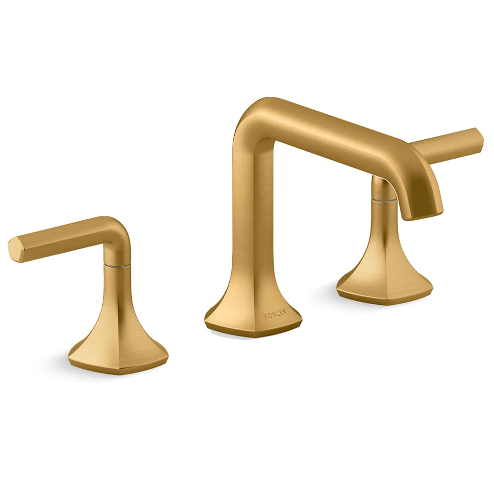Occasion Double Handle Bathroom Sink Faucet with Straight Spout Design and Lever Handles