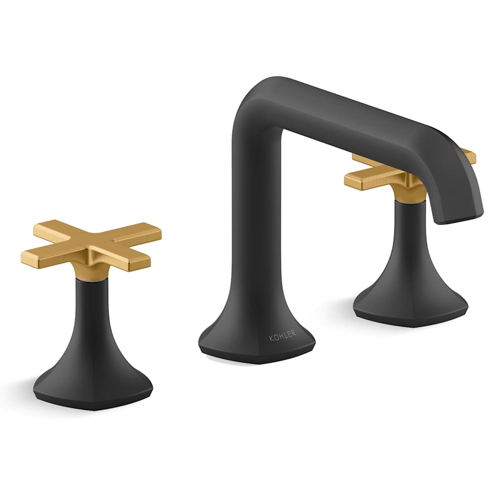 Occasion Double Handle Bathroom Sink Faucet with Straight Spout Design and Cross Handles