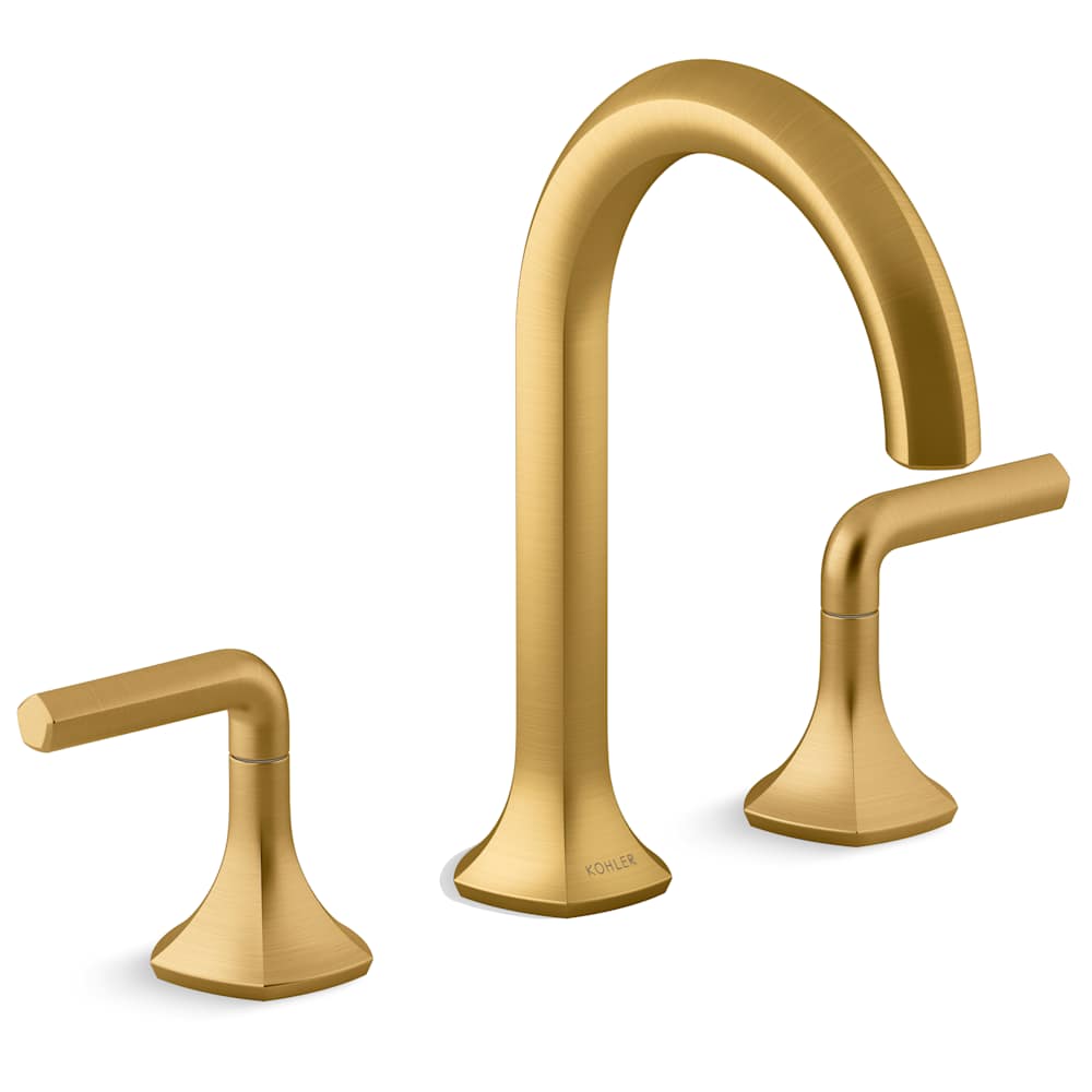 Occasion Double Handle Bathroom Sink Faucet with Cane Spout Design and Lever Handles