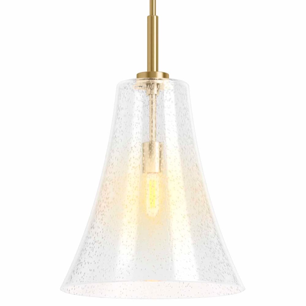 Simplice 14" Wide Pendant with Seedy Glass Shade