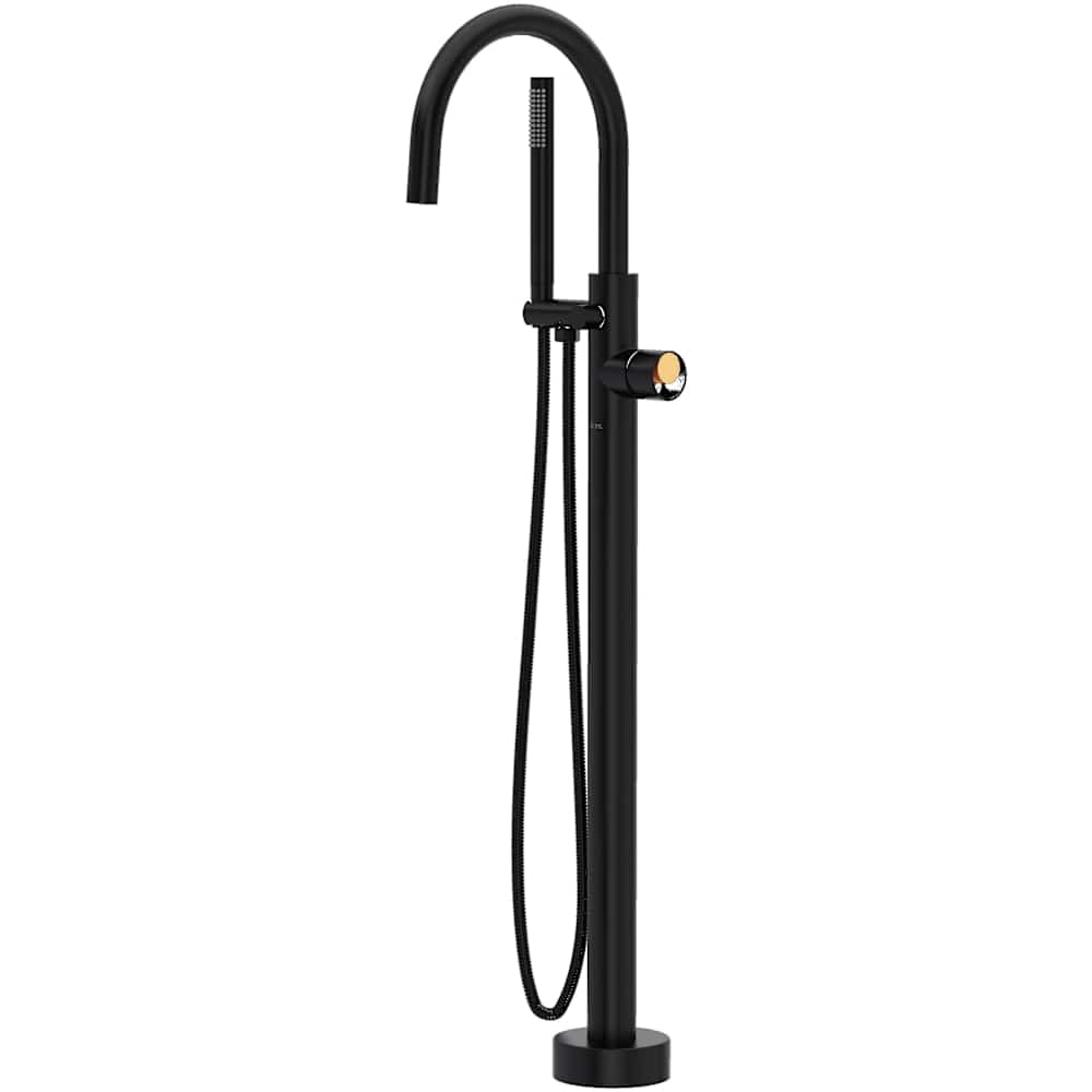 Eclissi Floor Mounted Tub Filler with Built-In Diverter - Includes Hand Shower