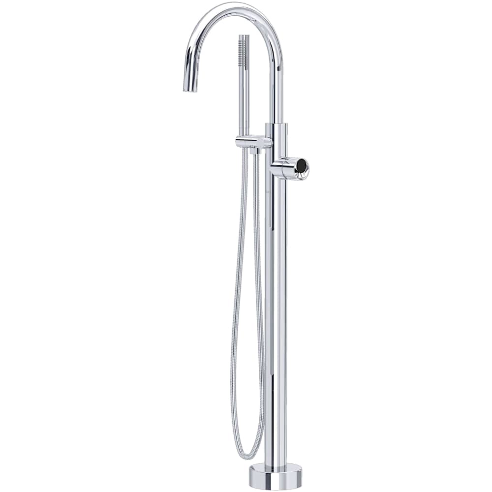 Eclissi Floor Mounted Tub Filler with Built-In Diverter - Includes Hand Shower