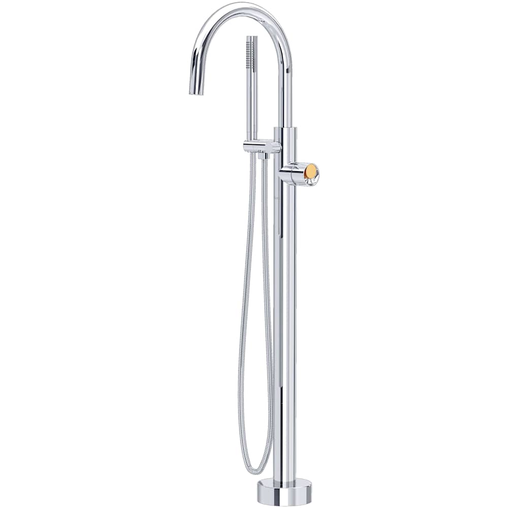 Eclissi Floor Mounted Tub Filler with Built-In Diverter - Includes Hand Shower