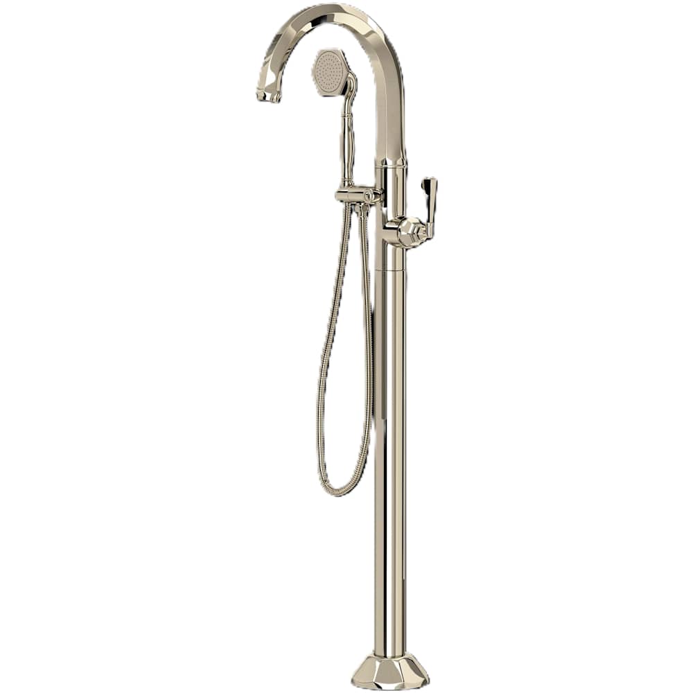 Palladian Floor Mounted Tub Filler with Built-In Diverter - Includes Hand Shower