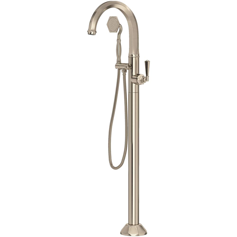 Palladian Floor Mounted Tub Filler with Built-In Diverter - Includes Hand Shower