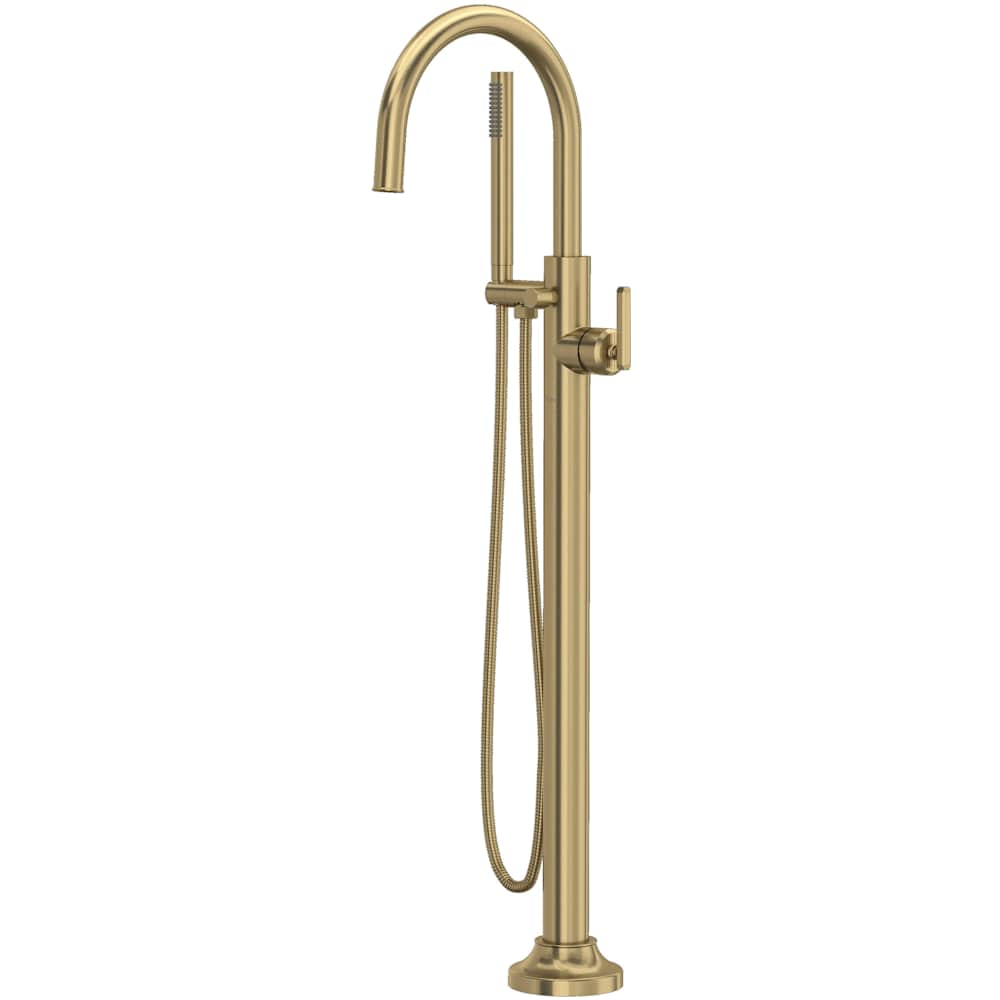 Apothecary Floor Mounted Tub Filler with Built-In Diverter - Includes Hand Shower