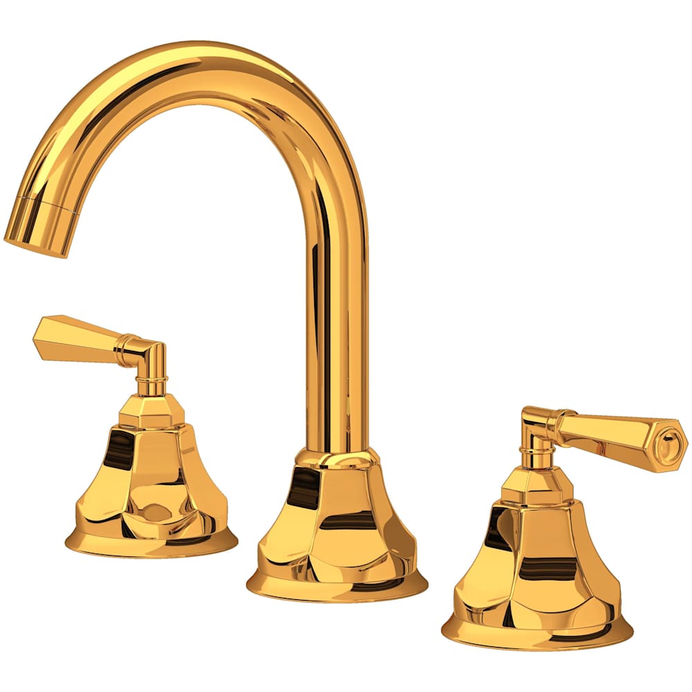 Palladian 1.2 GPM Widespread Bathroom Faucet with Lever Handles and Pop-Up Drain Assembly