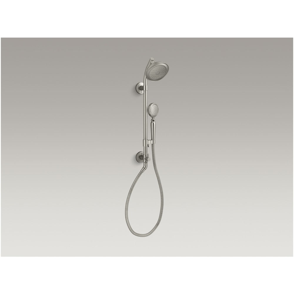 HydroRail-S 2.5 GPM Single Function Shower Head with MasterClean Technology - Included Handshower, Slide Bar, and Hose