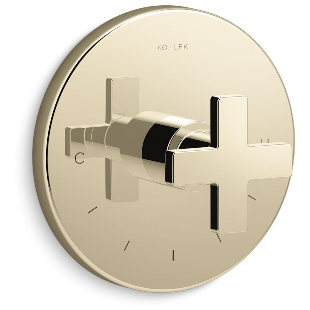 Composed Thermostatic Valve Trim Only with Single Cross Handle - Less Rough In