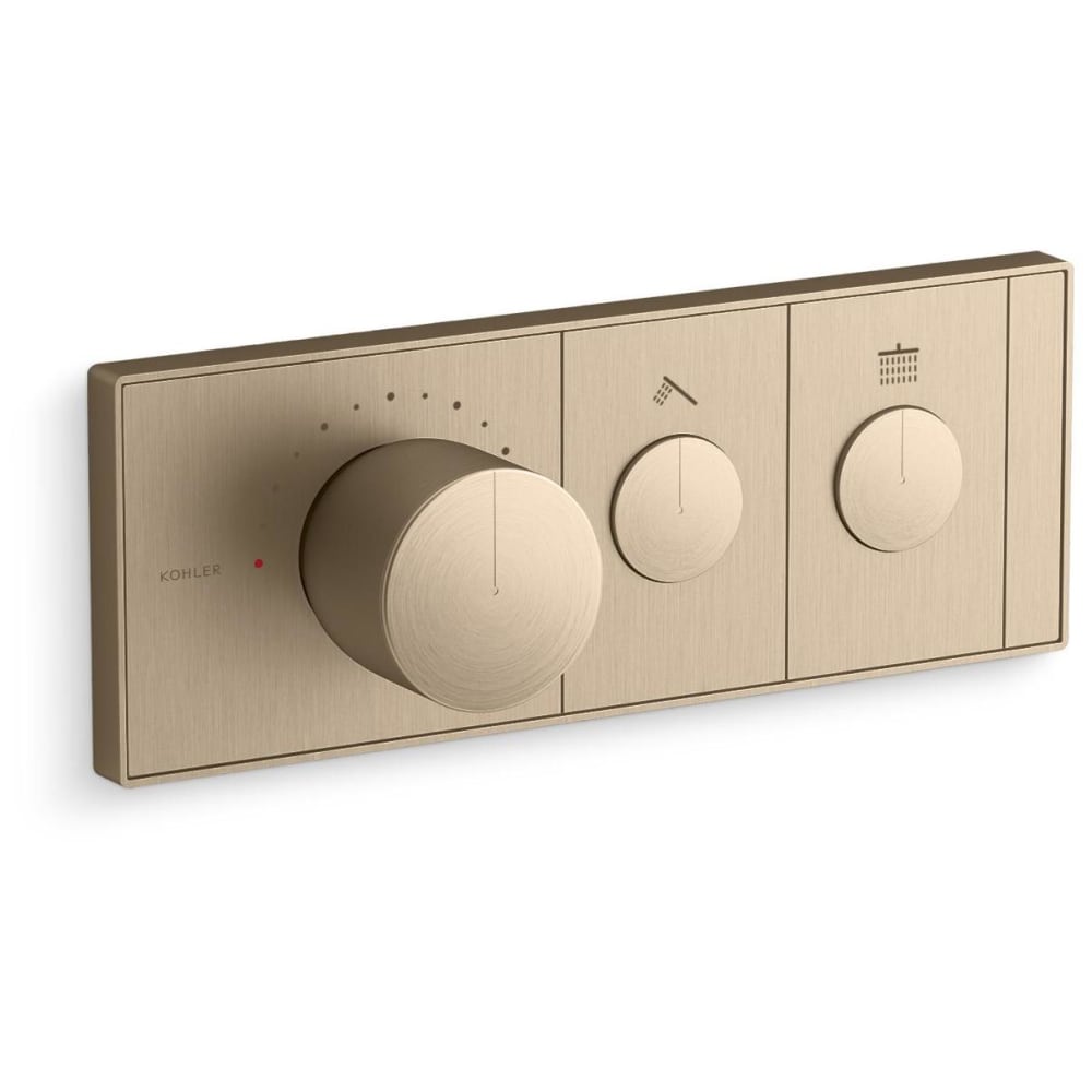 Anthem Two Function Thermostatic Valve Trim Only with Single Knob Handle, Integrated Diverter, and Volume Control - Less Rough In