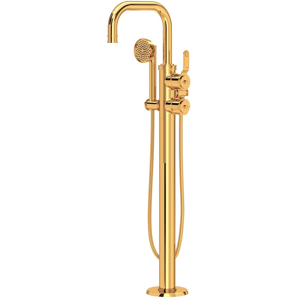 Armstrong Floor Mounted Tub Filler with Built-In Diverter - Includes Hand Shower