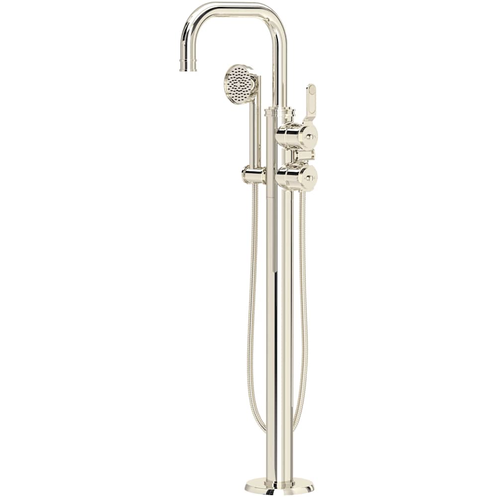 Armstrong Floor Mounted Tub Filler with Built-In Diverter - Includes Hand Shower