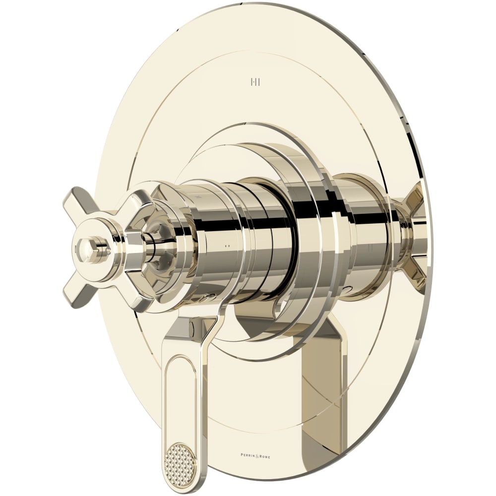 Armstrong Two Independent and One Shared Function Thermostatic Valve Trim Only with Single Cross Handle and Integrated Diverter - Less Rough In