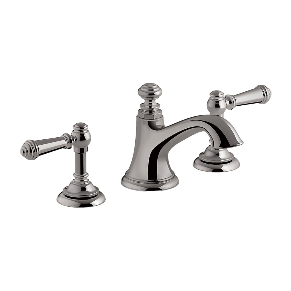 Artifacts Widespread Bathroom Faucet with Bell Spout and Lever Handles - Includes Clicker Drain Assembly