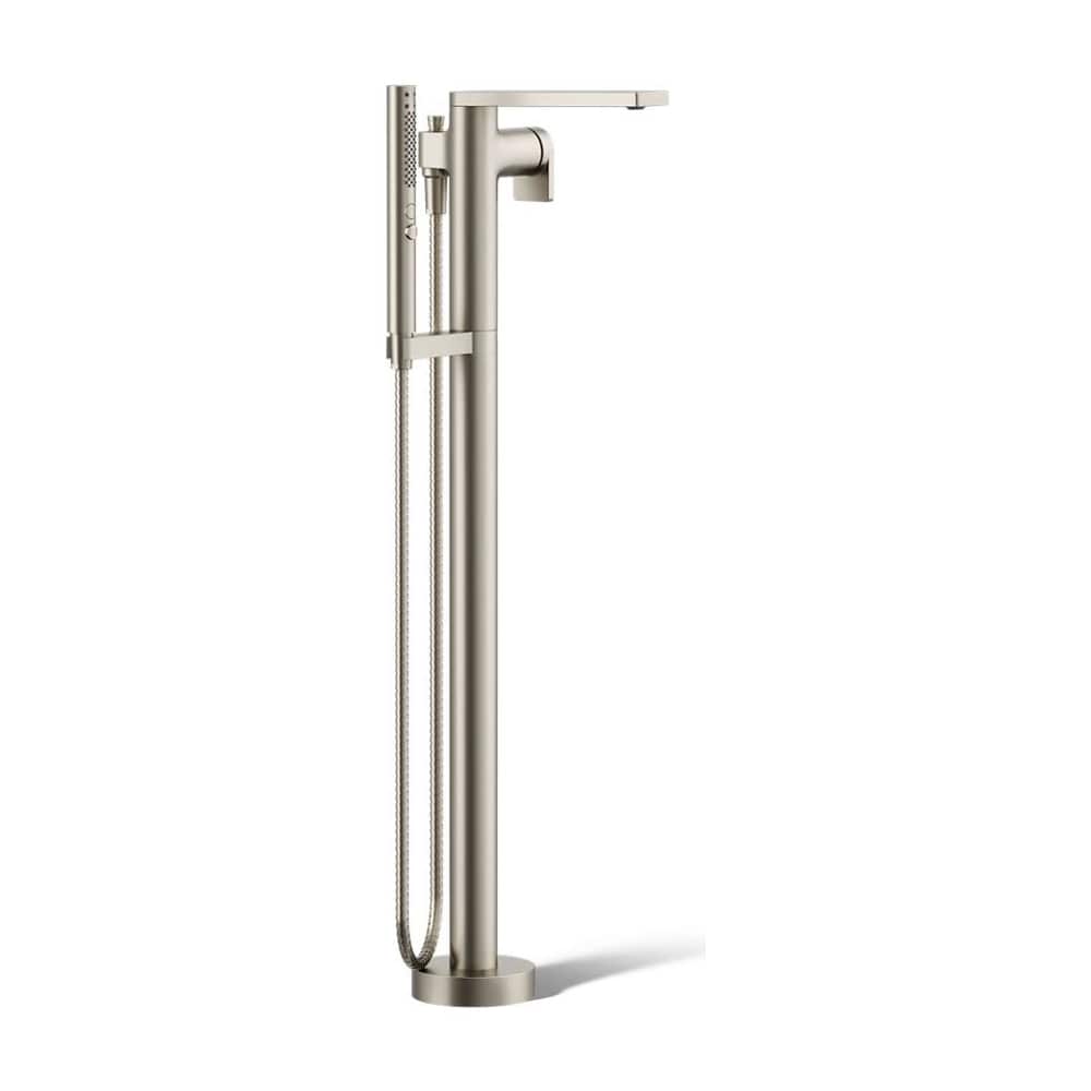Composed Floor Mounted Tub Filler with Hand Shower and Built-In Diverter