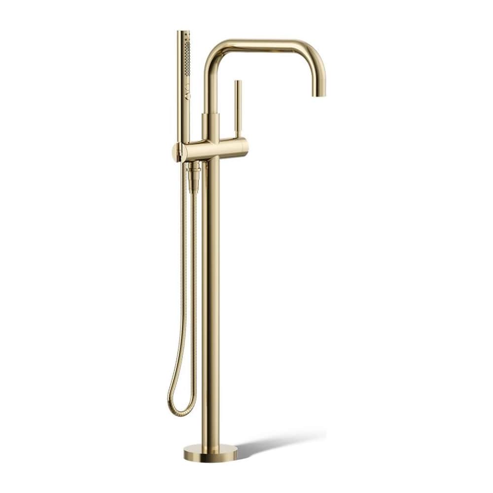 Purist Floor Mounted Tub Filler with Built-In Diverter - Includes Hand Shower