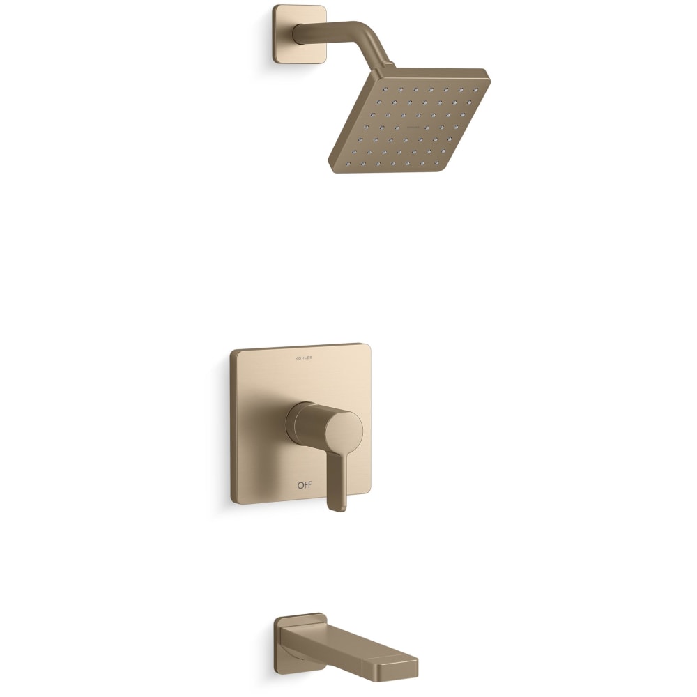 Parallel Tub and Shower Trim Package with 1.75 GPM Single Function Shower Head