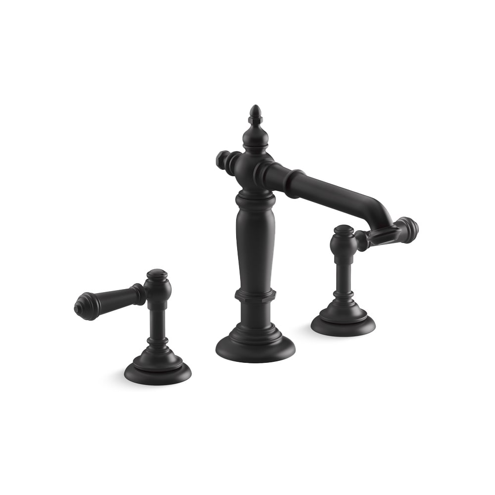 Artifacts Widespread Bathroom Faucet with Lever Handles - Free Metal Pop-Up Drain Assembly with purchase