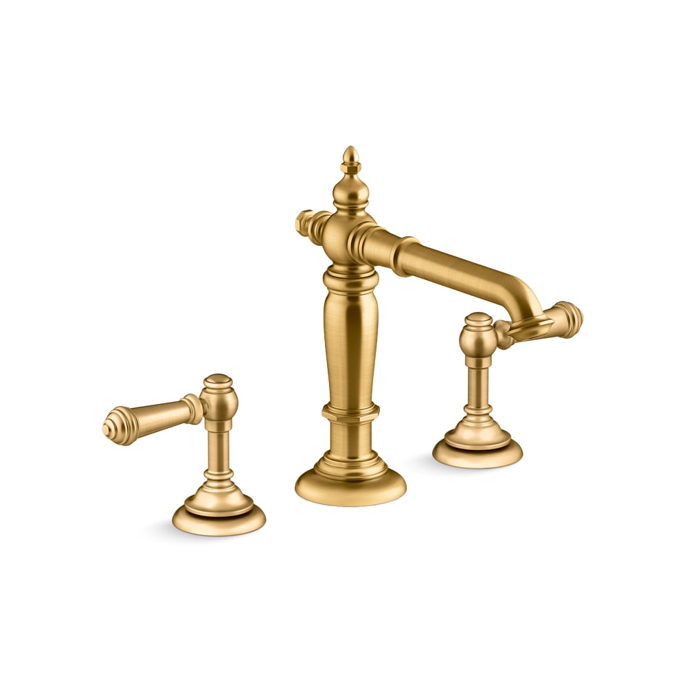 Artifacts Widespread Bathroom Faucet with Lever Handles - Free Metal Pop-Up Drain Assembly with purchase