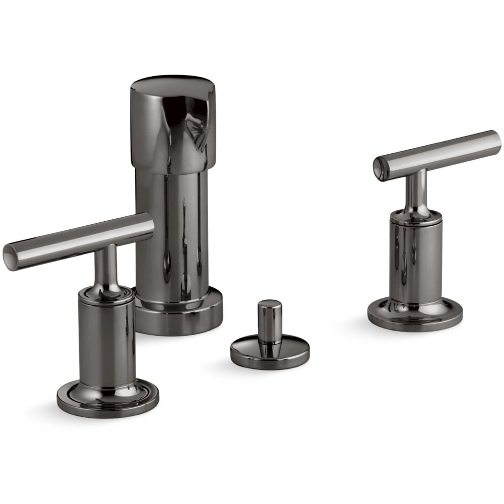 Purist Widespread Bidet Faucet with 2 Lever Handles and Pop-Up Drain Assembly
