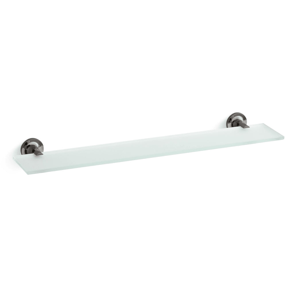 Purist 22-1/2" Brass and Tempered Glass Bathroom Shelf