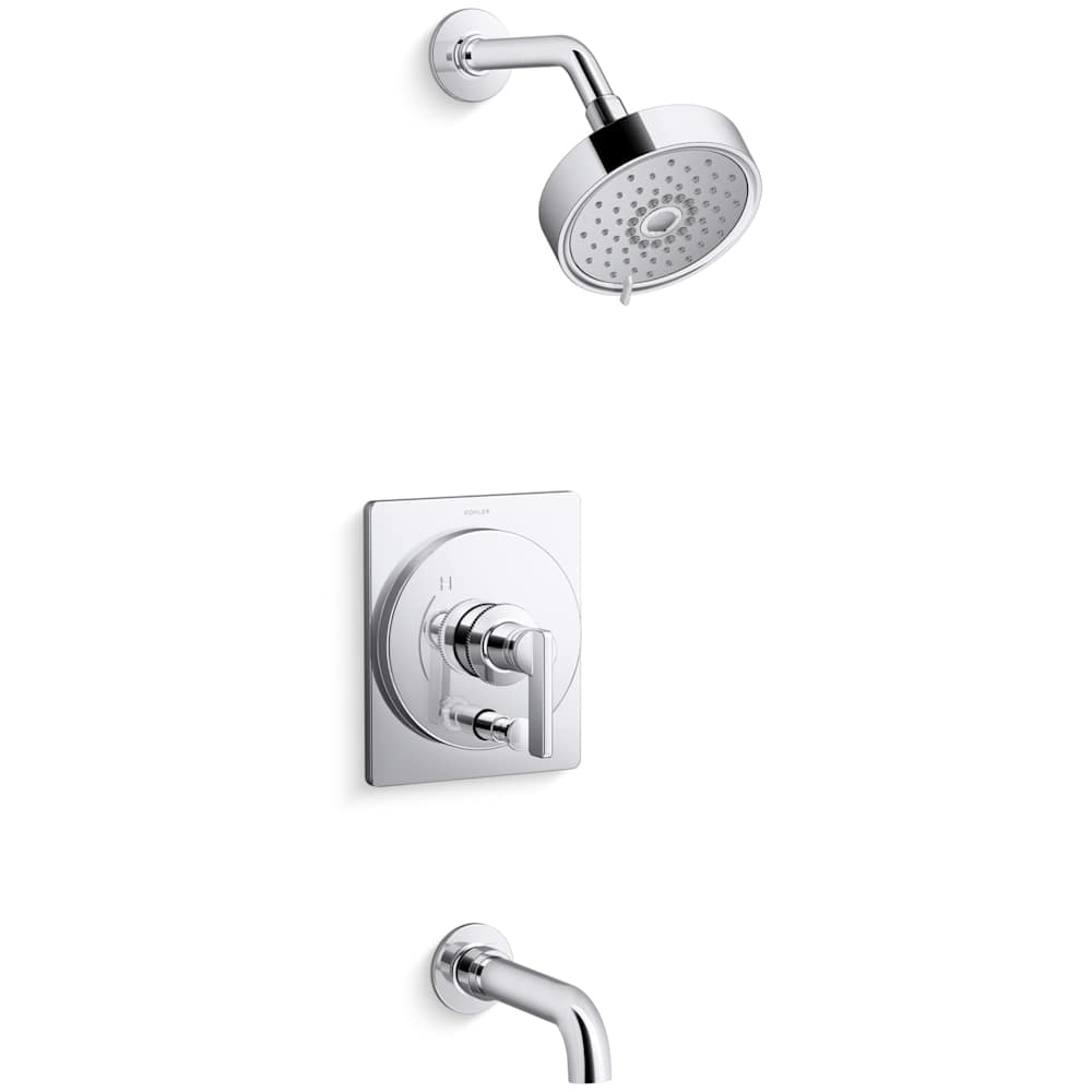 Castia by Studio McGee Tub and Shower Trim Package with Push Button Diverter and 2.5 GPM Single Function Shower Head with MasterClean Sprayface
