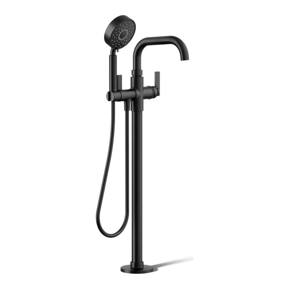 Castia by Studio McGee Floor Mounted Tub Filler with Built-In Diverter - Includes Hand Shower