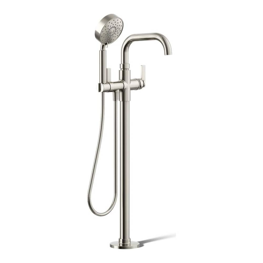 Castia by Studio McGee Floor Mounted Tub Filler with Built-In Diverter - Includes Hand Shower