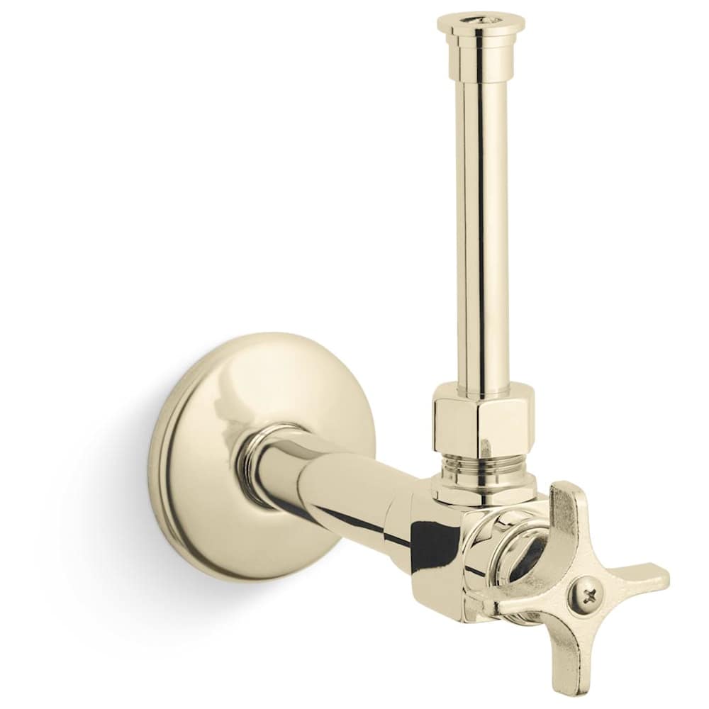 1/2" NPT Angle Supply With Stop, Cross Handle, And Rigid Vertical Tube