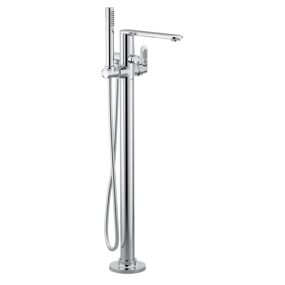 Moen Greenfield Floor Mounted Tub Filler with Built-In Diverter - Includes Hand Shower Chrome