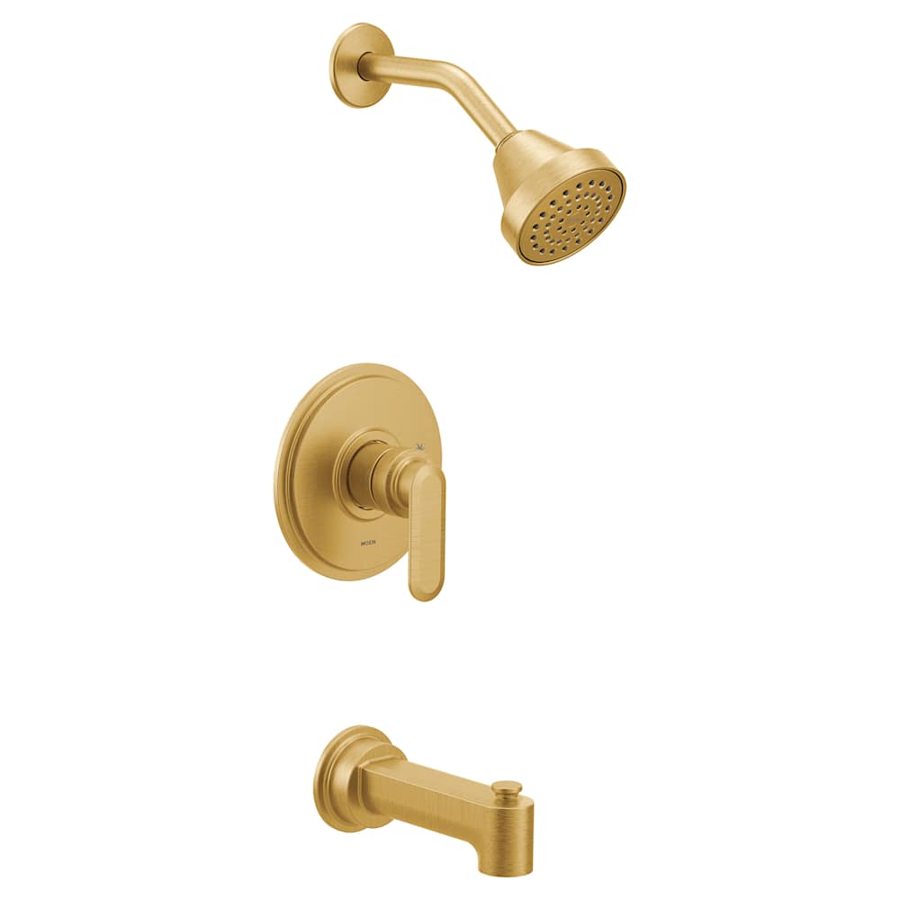 Moen Dartmoor Pressure Balanced Tub and Shower Trim with 1.75 GPM Single Function Shower Head Brushed Nickel