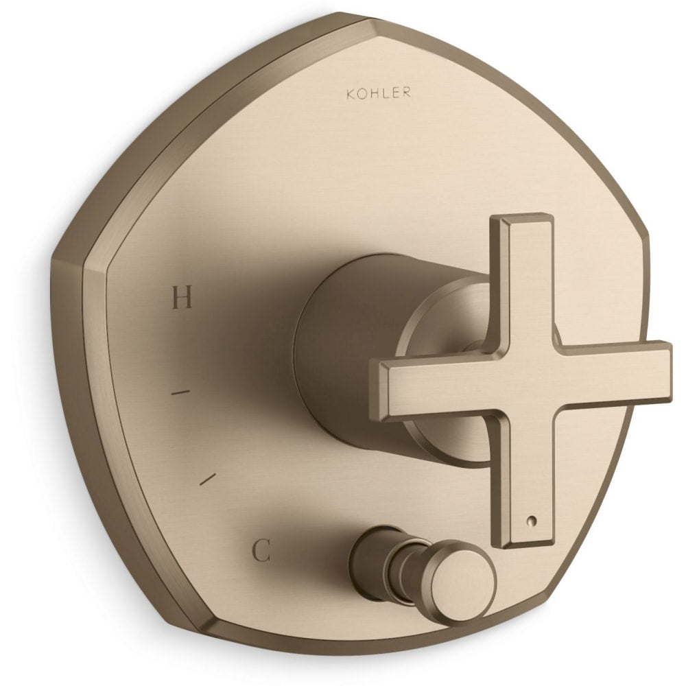 Occasion Pressure Balanced Valve Trim Only with Single Cross Handle and Integrated Diverter - Less Rough In