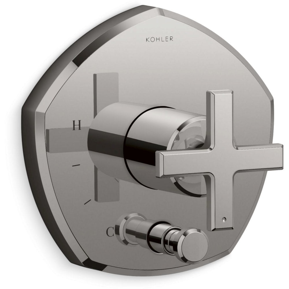 Occasion Pressure Balanced Valve Trim Only with Single Cross Handle and Integrated Diverter - Less Rough In