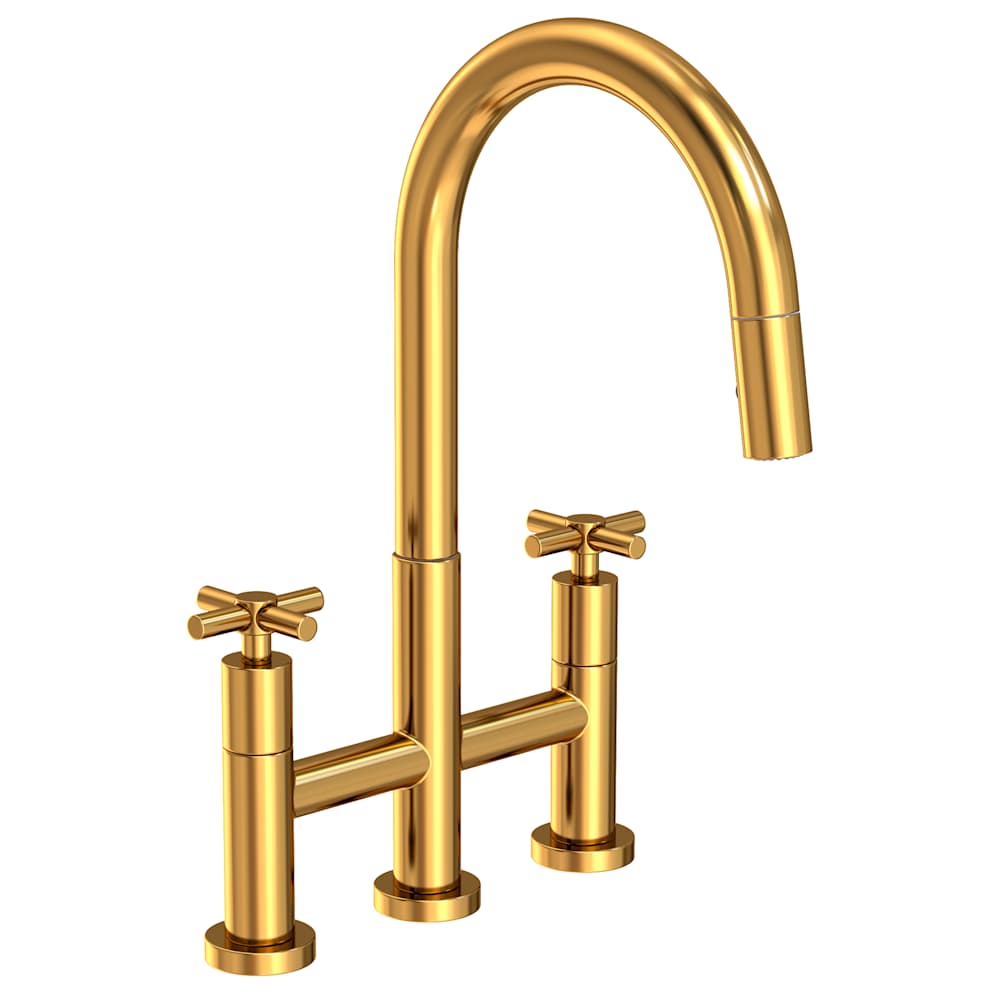 East Linear 1.8 GPM Widespread Bridge Pull Down Kitchen Faucet