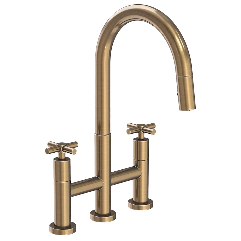 East Linear 1.8 GPM Widespread Bridge Pull Down Kitchen Faucet