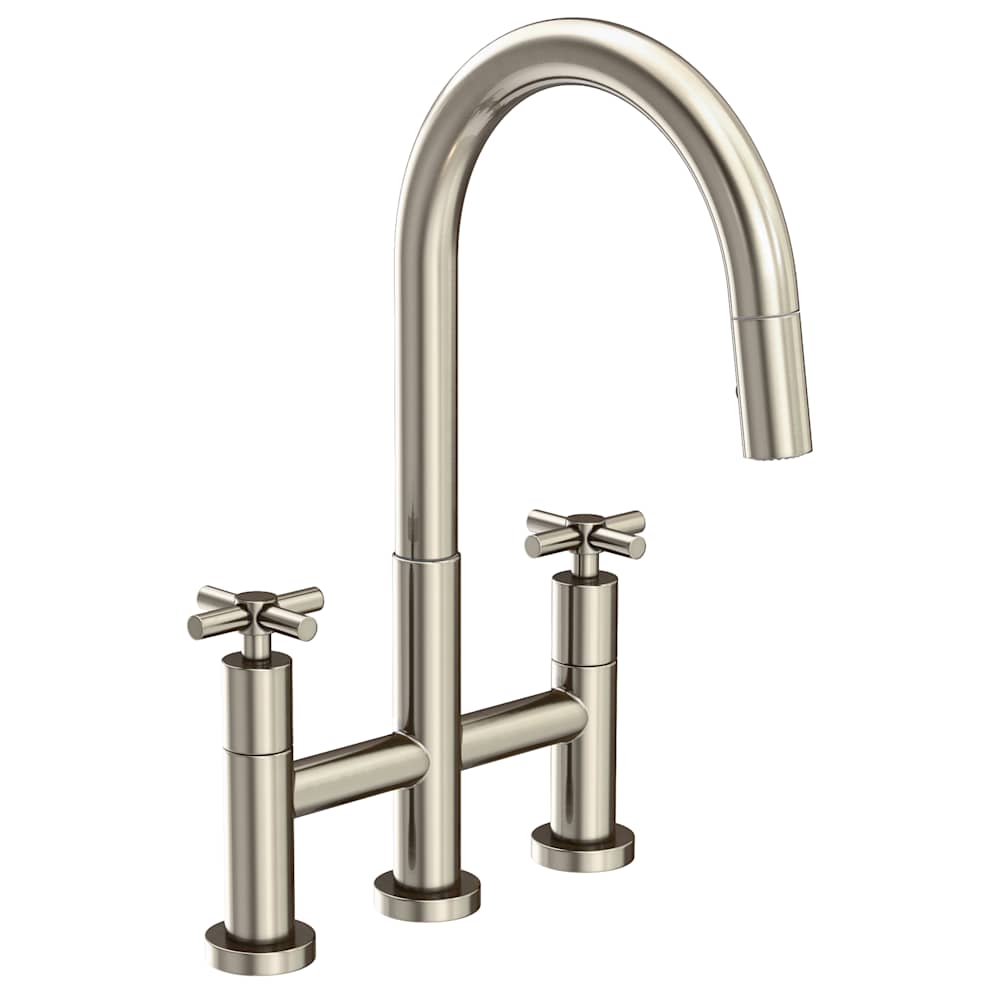 East Linear 1.8 GPM Widespread Bridge Pull Down Kitchen Faucet