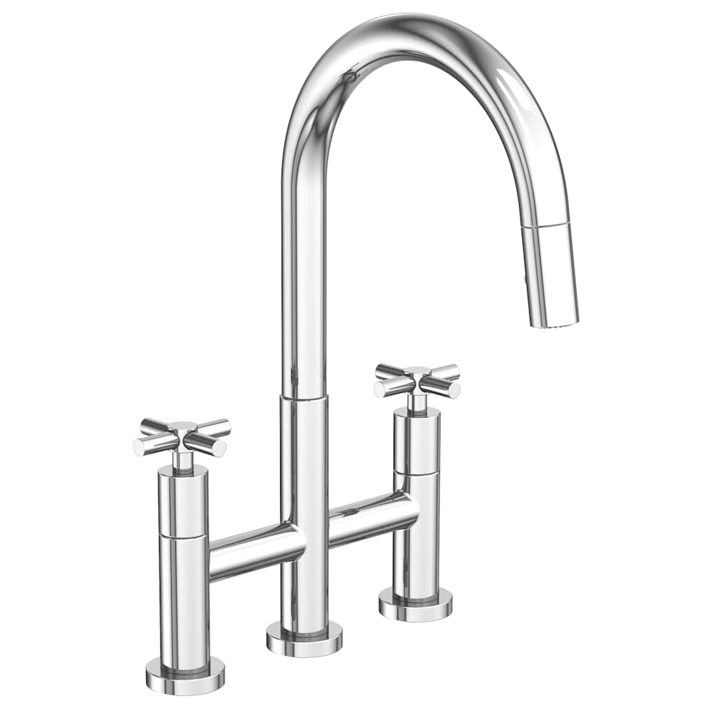 East Linear 1.8 GPM Widespread Bridge Pull Down Kitchen Faucet