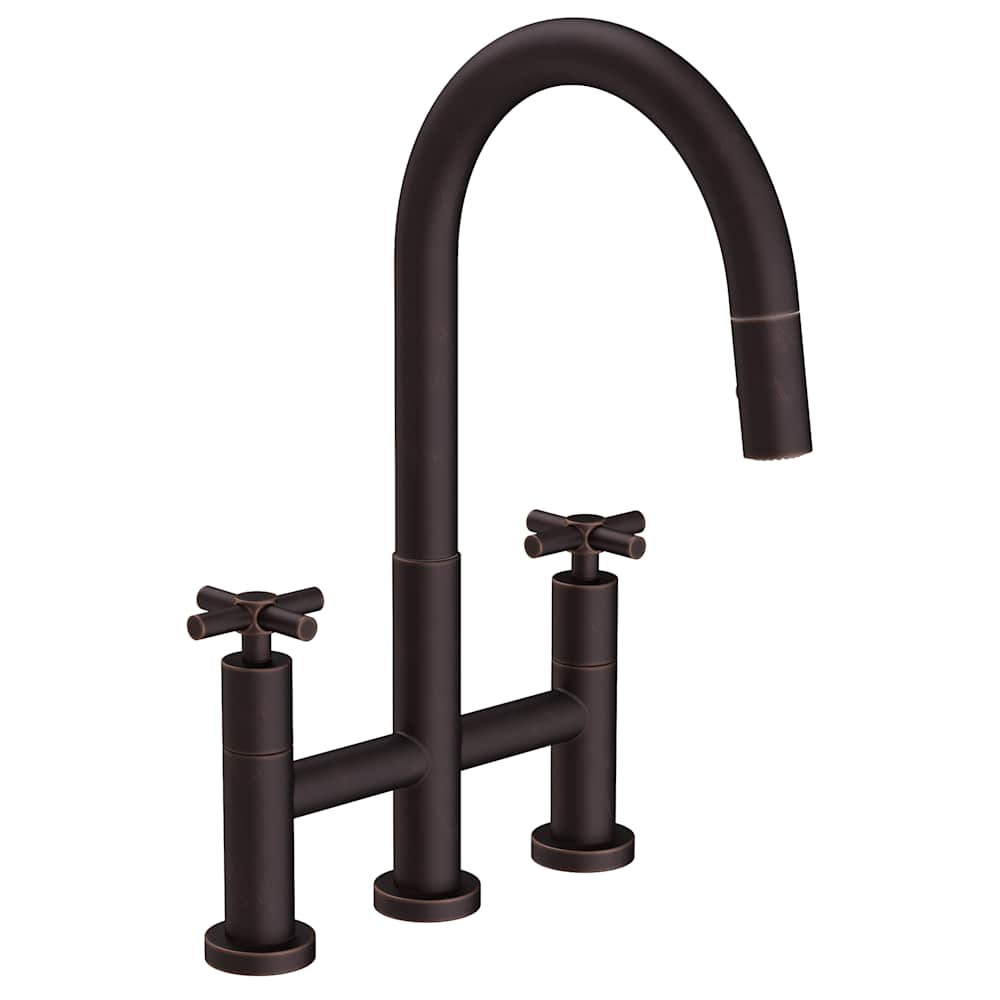 East Linear 1.8 GPM Widespread Bridge Pull Down Kitchen Faucet