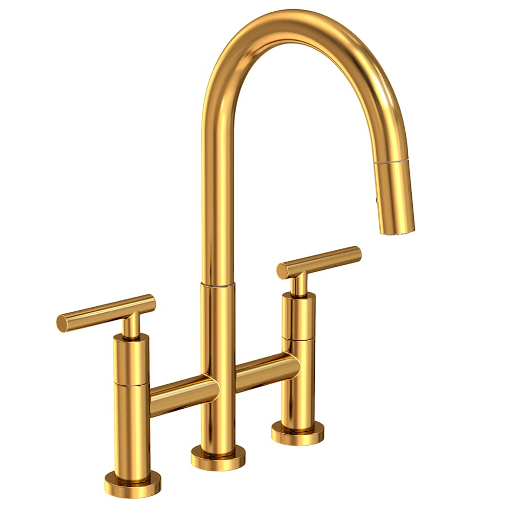 East Linear 1.8 GPM Widespread Bridge Pull Down Kitchen Faucet