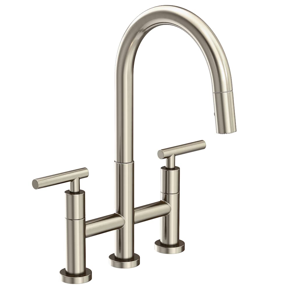 East Linear 1.8 GPM Widespread Bridge Pull Down Kitchen Faucet