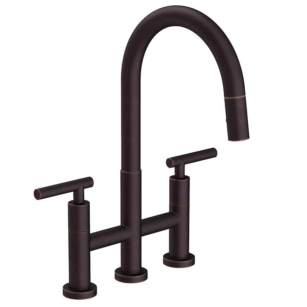 East Linear 1.8 GPM Widespread Bridge Pull Down Kitchen Faucet
