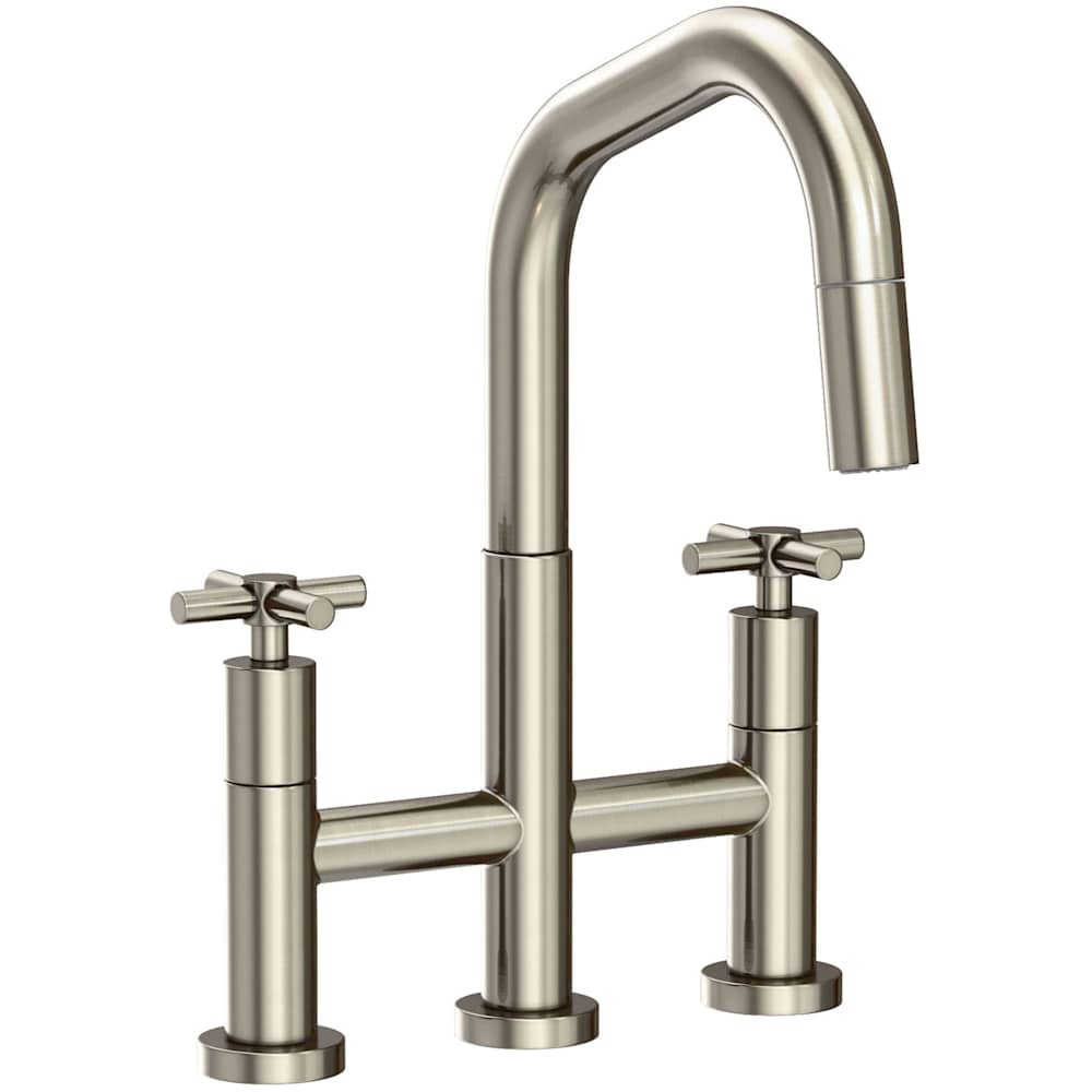 East Square 1.8 GPM Widespread Bridge Pull Down Kitchen Faucet