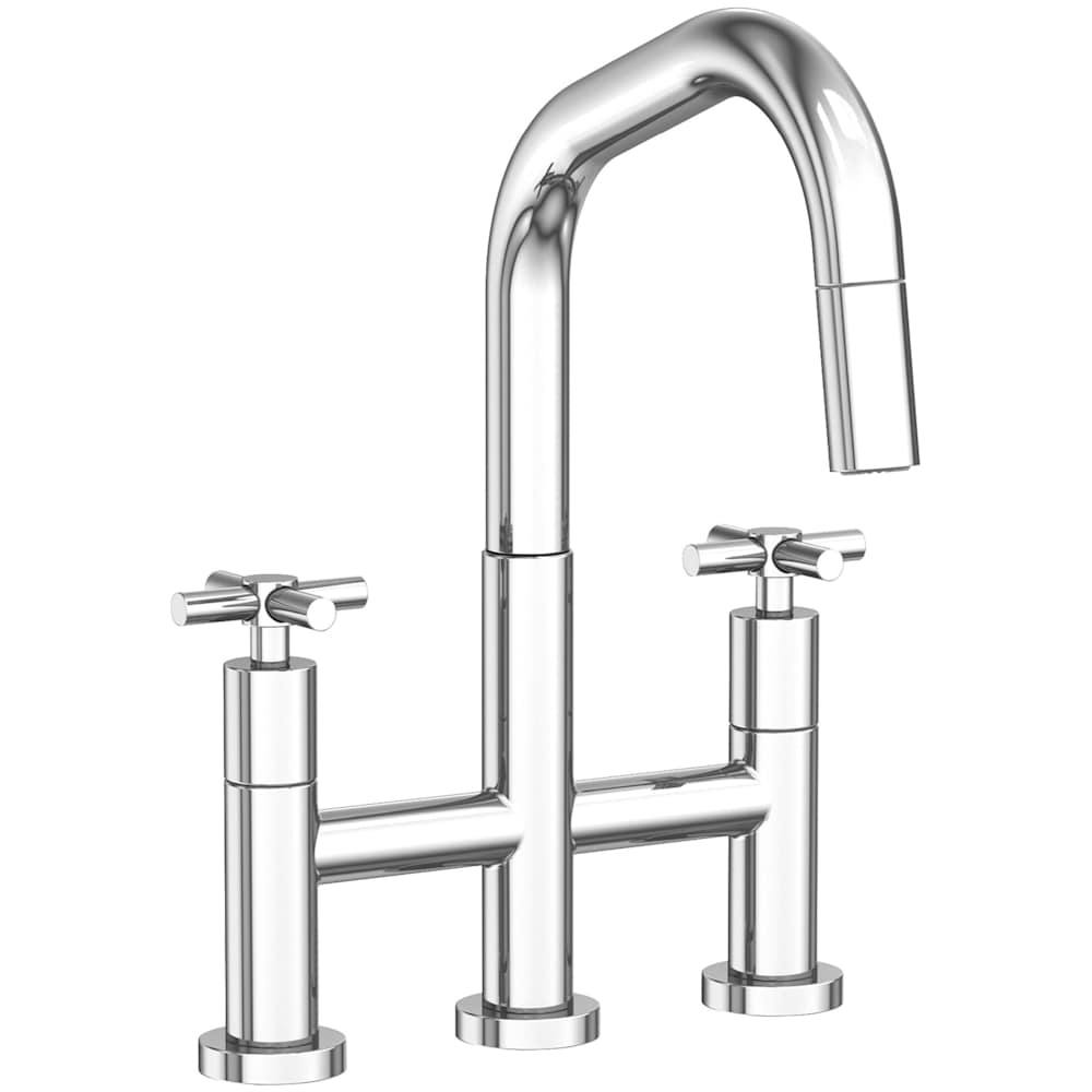 East Square 1.8 GPM Widespread Bridge Pull Down Kitchen Faucet