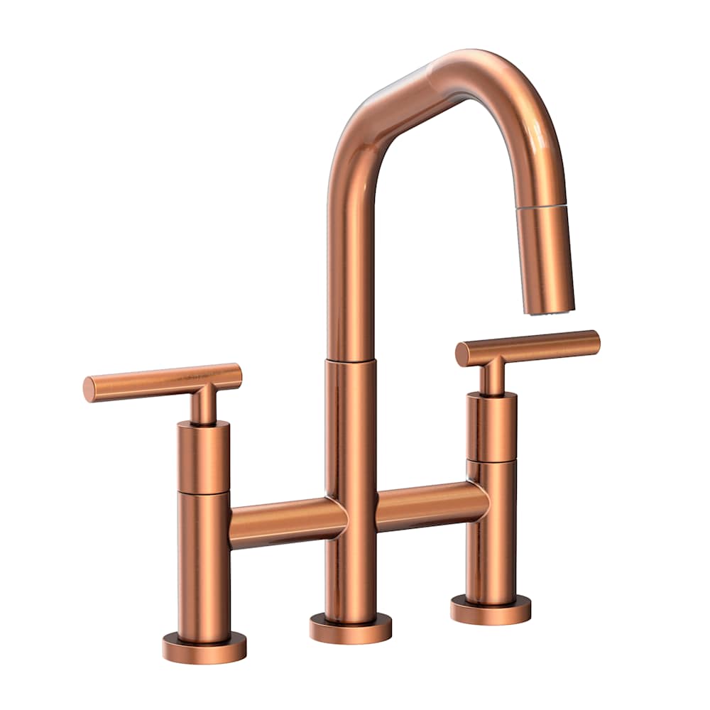 East Square 1.8 GPM Widespread Bridge Pull Down Kitchen Faucet