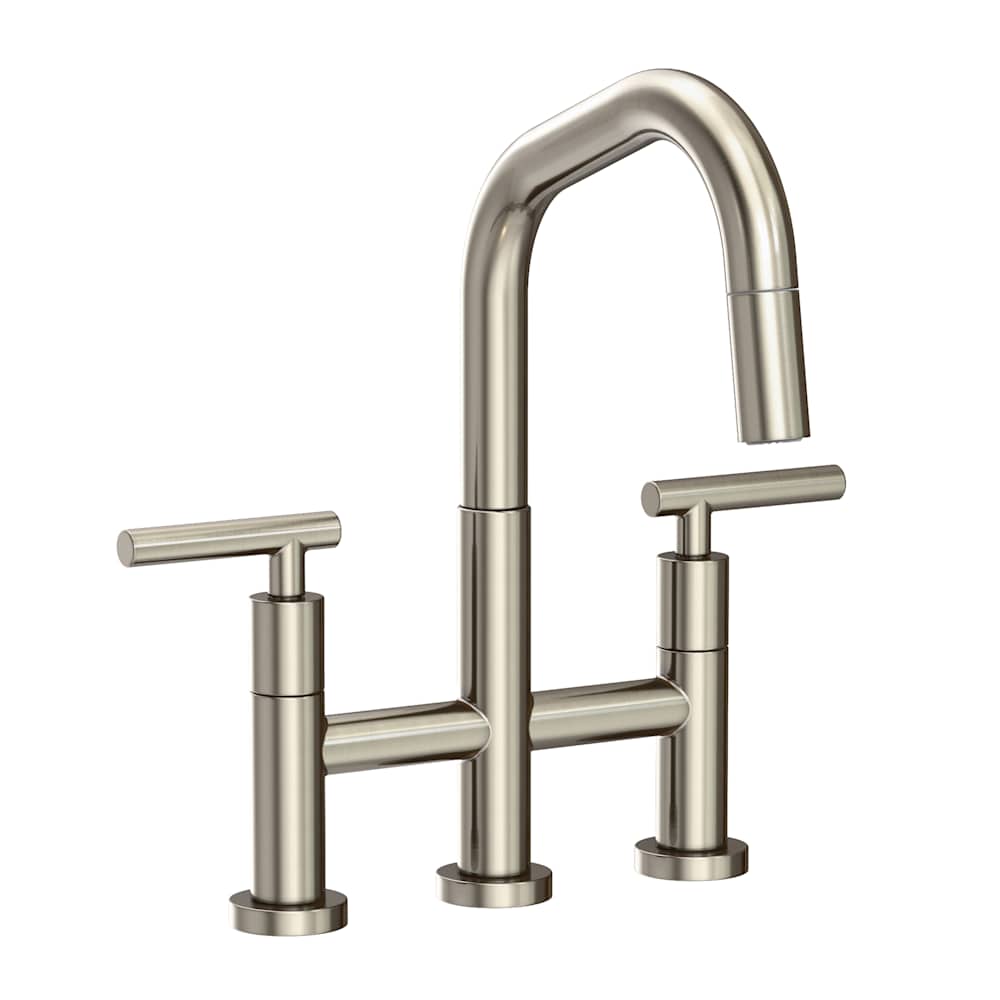 East Square 1.8 GPM Widespread Bridge Pull Down Kitchen Faucet