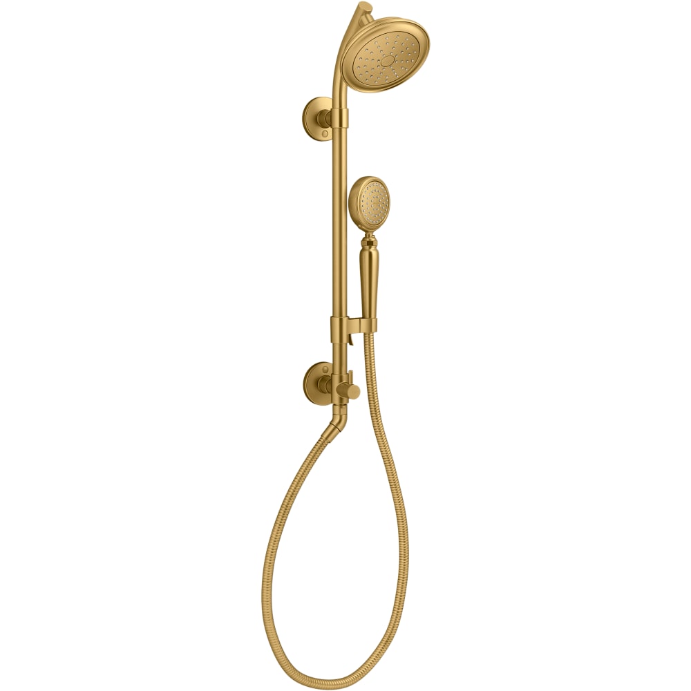 HydroRail-S 1.75 GPM Single Function Shower Head with MasterClean Technology - Included Handshower, Slide Bar, and Hose