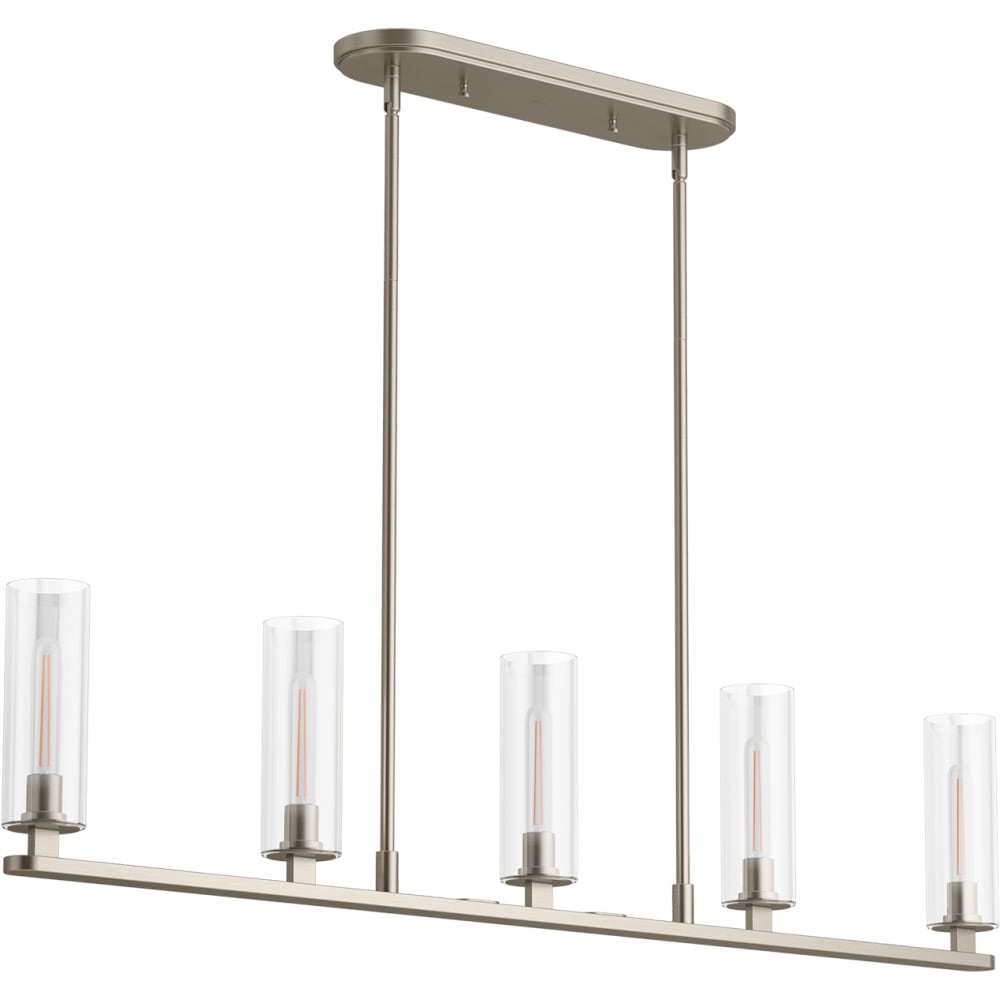 Crue 5 Light 45" Wide Linear Chandelier with Clear Glass Shades