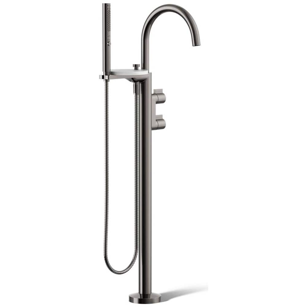 Components Floor Mounted Tub Filler with Built-In Diverter - Includes Hand Shower