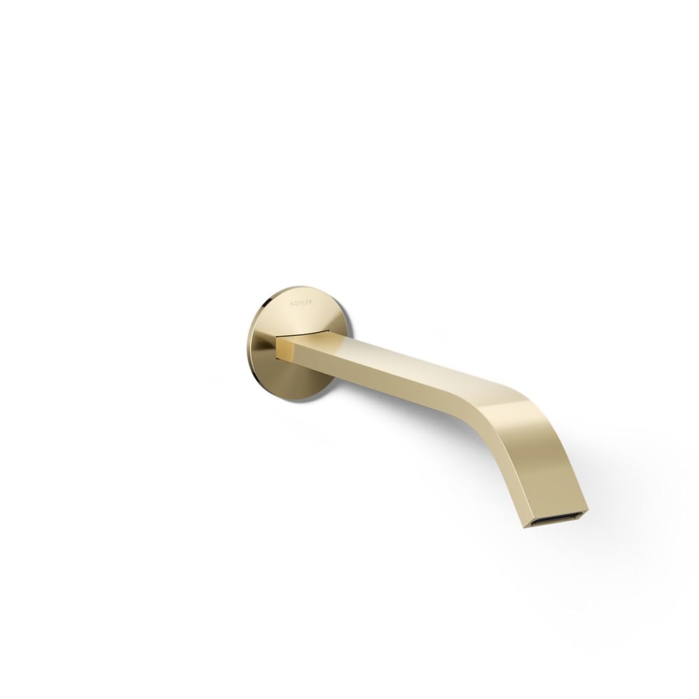 Components 1.2 GPM Wall Mounted Widespread Bathroom Faucet with Ribbon Design Spout - Less Handles